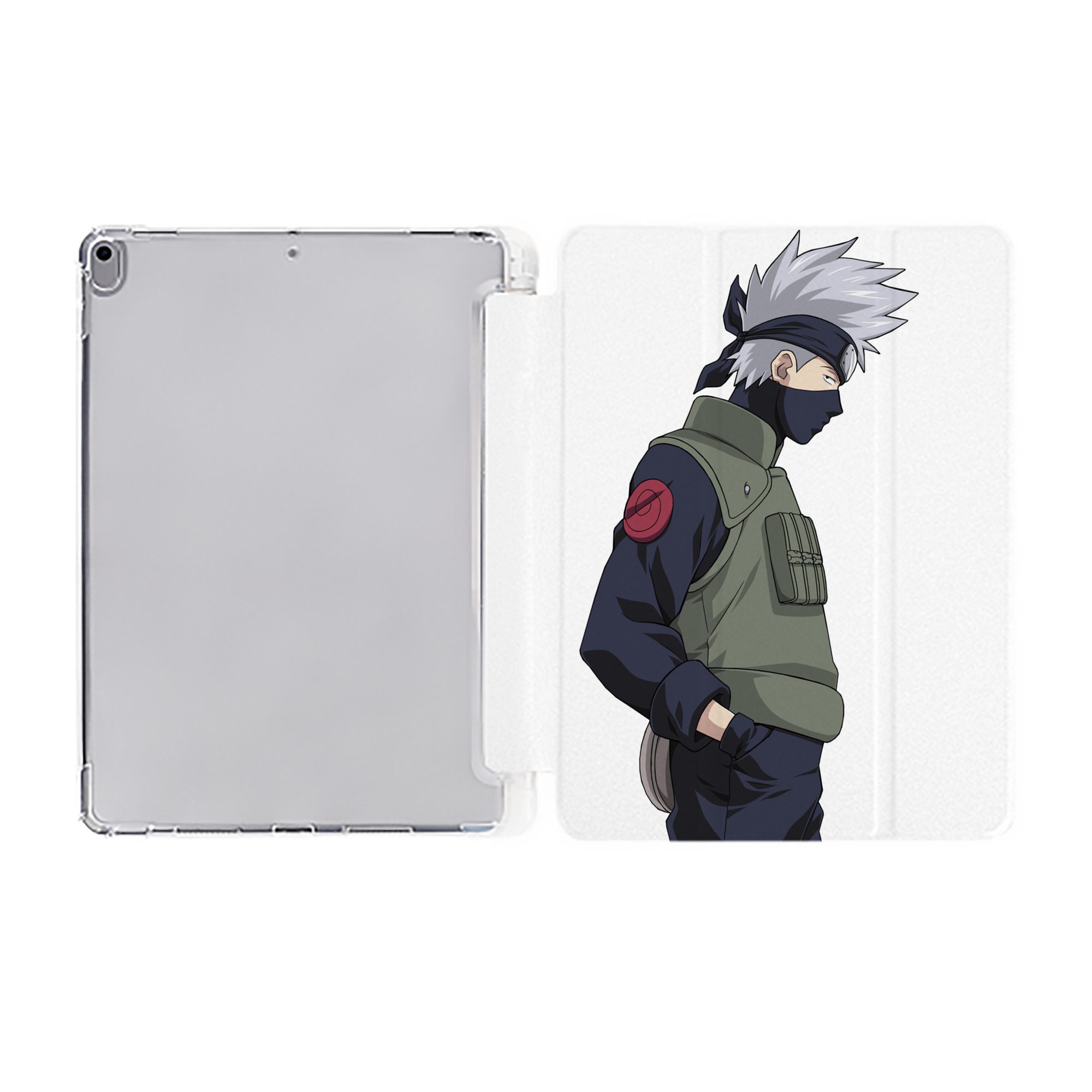 （画像用） NARUTO -ナルト- はたけ カカシ Hatake Kakashi IPad ケース ペン収納付き 三つ折りスタンド PUレザー×シリコン 対応機種9.5/10.5/10.9インチ